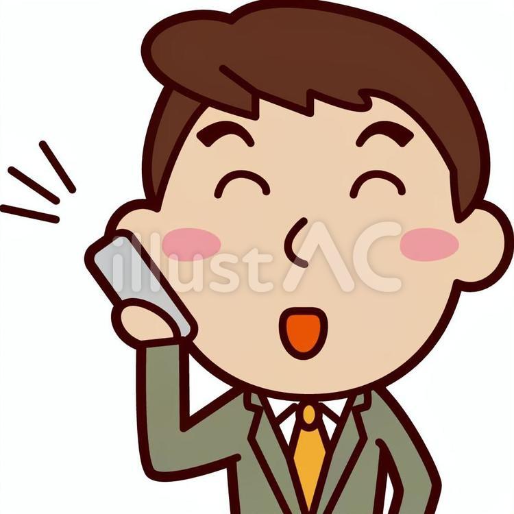 会社員　男性　スマートフォン スーツ,男性,新卒のイラスト素材