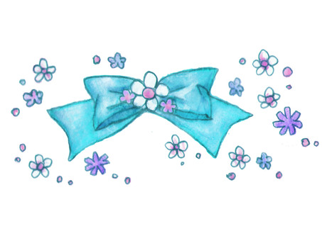 flower ribbon light blue, natural, natural, refreshing, JPG and PNG