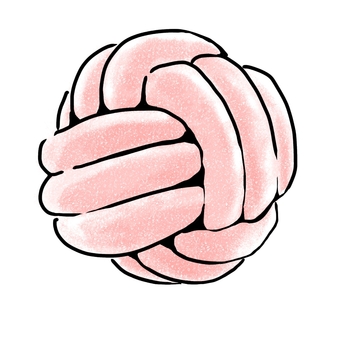 ノットクッション　ピンク クッション,ノットクッション,ノット,結び目,インテリア,西海岸風,結ぶ,ひも,カリフォルニアスタイル,おしゃれのイラスト素材