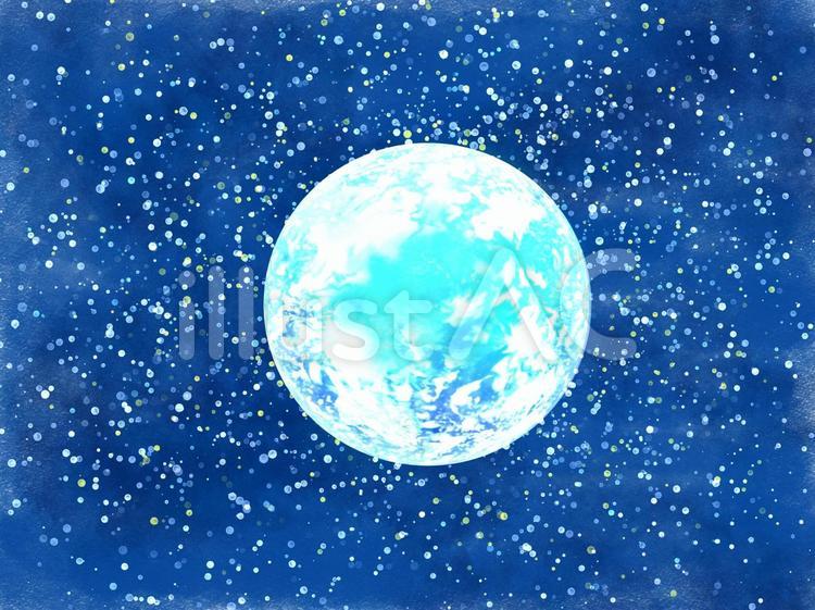 こぼれそうな満天の星と地球 星,宇宙,地球のイラスト素材