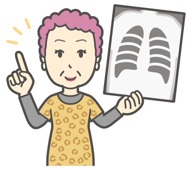  大阪のおばちゃん-009-バスト 検査,おばちゃん,大阪,ヒョウ柄,おばはん,中年,女性,関西,派手,おばさんのイラスト素材