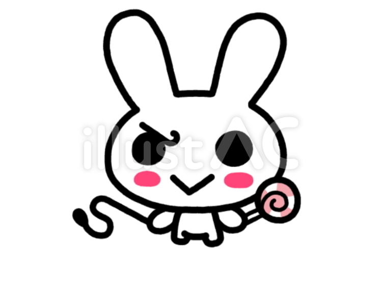 うさぎちゃん　アメとムチ　白 うさぎ,動物,かわいいのイラスト素材