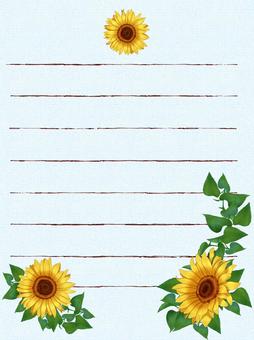 Illustration, sunflower, flower, stationery, 