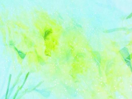 花風のメロディ-イエローグリーン05 爽やか,黄緑,ブルー,植物,抽象,背景,透明感,軽やか,ナチュラル,春のイラスト素材