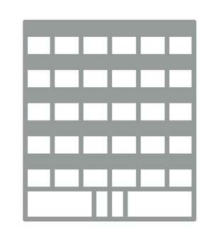 シンプルなマンション・ビル ビル,マンション,会社,正面,窓,オフィス,社屋,企業,経営,ビジネスのイラスト素材