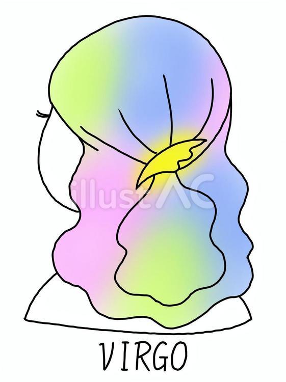 12星座アイコン（おとめ座）パステル 星座,アイコン,占いのイラスト素材