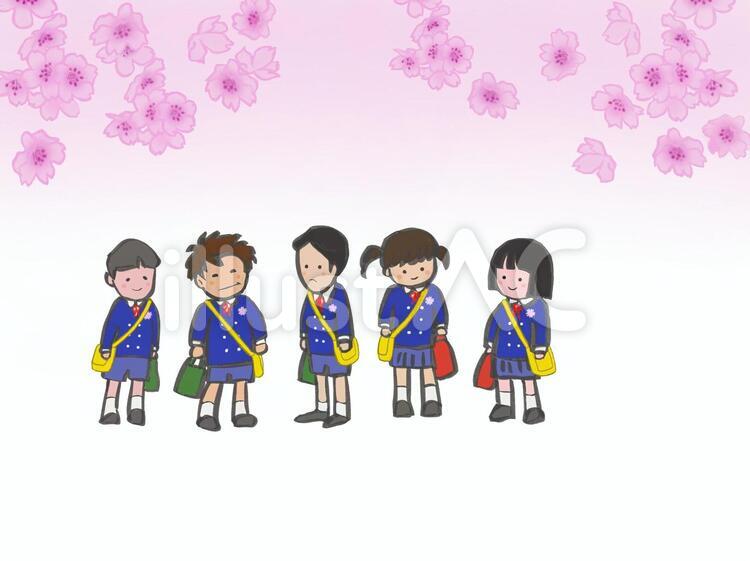 幼稚園の入園式 幼稚園,入園,桜のイラスト素材