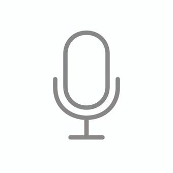 マイクマーク（枠・グレー） マイク,アイコン,音声,録音,スタンドマイク,アナウンス,グレー,シンプル,線画,枠のイラスト素材