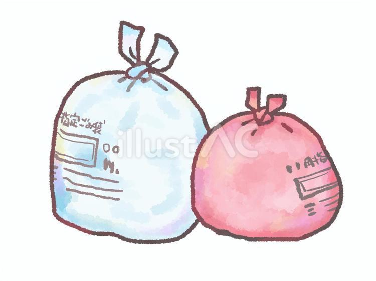 自治体指定ゴミ袋に入れたごみ ゴミ,ゴミ袋,ゴミ捨てのイラスト素材
