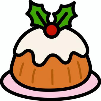 ピンク皿のクリスマスプディングです。 ピンク皿のクリスマスプディングです。 クリスマスプディング,シンプル,お菓子,デザート,おやつ,スイーツ,伝統,イギリス,イベント,パーティーのイラスト素材