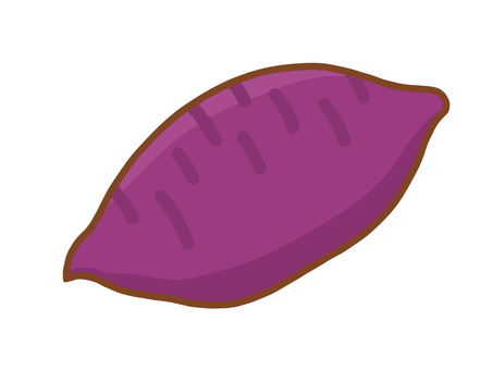 芋（1個） 芋,紫,シンプル,さつまいも,かわいい,１つ,一本,野菜,根菜,一個のイラスト素材