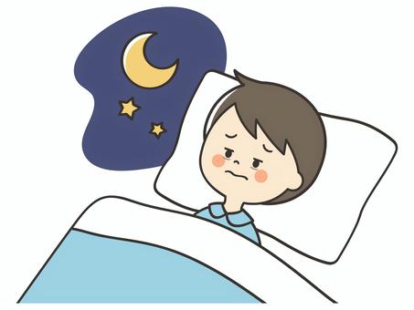 寝不足な男の子 寝不足,不眠症,眠れない,寝れない,不眠,昼夜逆転,入眠,寝つき,悩む,憂鬱のイラスト素材