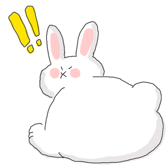 びっくりするうさぎちゃん♪ かわいい,うさぎ,動物,いきもの,ペット,びっくり,衝撃,おどろく,！,振り返るのイラスト素材