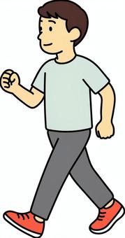 ウォーキングをしている男性 ウォーキング,歩く,歩いている,男性,スポーツ,健康,健康増進のイラスト素材
