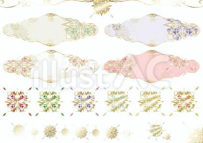 アラベスク模様花フレームラインセット