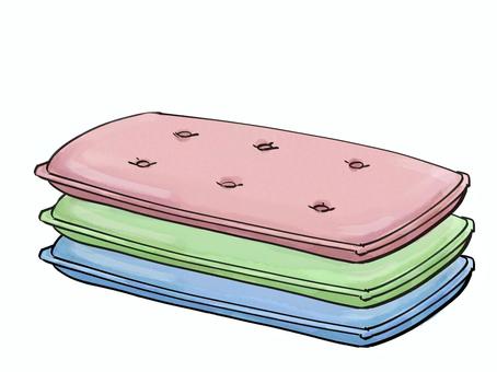長座布団2 長座布団,座布団,重ねる,座る,あてる,生活,整える,揃える,複数のイラスト素材