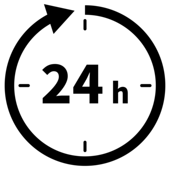 24時間のアイコン 黒 24時間,営業,開店,ショップ,オープン,店,コンビニ,スーパー,小売店,一日のイラスト素材