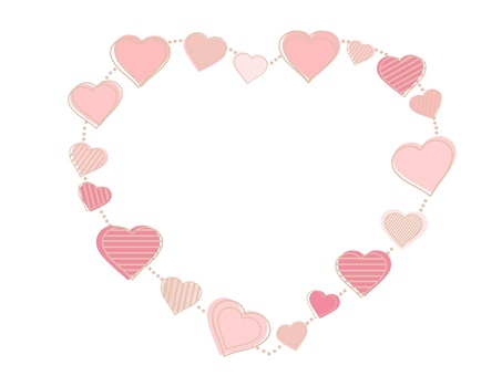 ピンクハートのハート型フレーム ハート,フレーム,枠,飾り枠,バレンタイン,ホワイトデー,2月,3月,飾り,装飾のイラスト素材