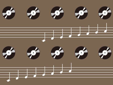 レコードと音符の壁紙 背景,壁紙,レコード,音符,五線譜,ミュージック,音楽,イラストのイラスト素材