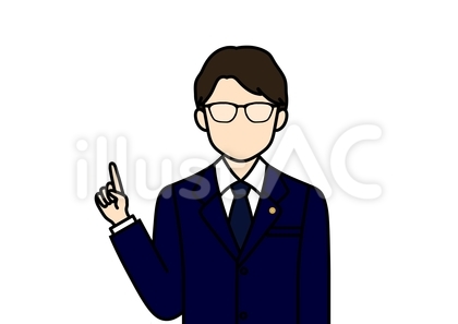 指差しポーズの弁護士の男性フェイスレス