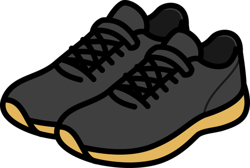 黒の室内シューズです。 室内,運動,シューズ,シンプル,靴,スポーツ,トレーニング,体育館,インドア,フィットネスのイラスト素材