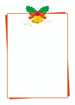 クリスマスベルのフレーム赤 クリスマス,フレーム,ライン,線,チラシ,掲示板,枠,飾り,テンプレート,お知らせのイラスト素材