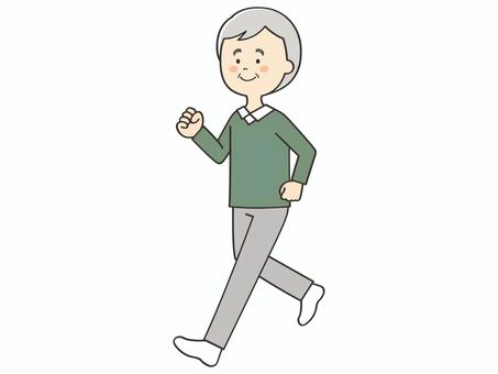 歩くおじいさん 歩く,走る,おじいさん,年配,老人,おじいちゃん,お年寄り,高齢者,男性,男のイラスト素材