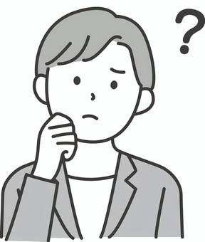 困る考える女性のイラストD 人物,女性,悩む,困る,困った,私服,不安,心配,ストレス,迷うのイラスト素材