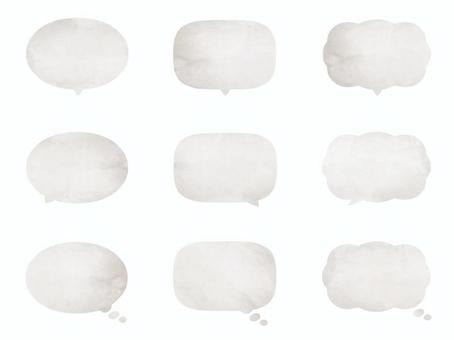 Illustration, speech balloon, watercolor, set, 