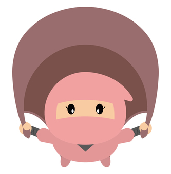 ムササビの術をするくノ一 クノイチ,忍者,忍術,忍び,歴史,キャラクター,かわいい,忍法,女の子,女性のイラスト素材