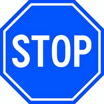 ピクトグラムの青の一時停止看板です。 ピクトグラム,一時停止,看板,シンプル,stop,標識,停止,交通,注意喚起,交通安全のイラスト素材