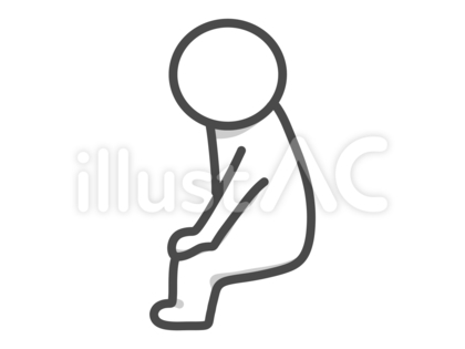 座る人 影