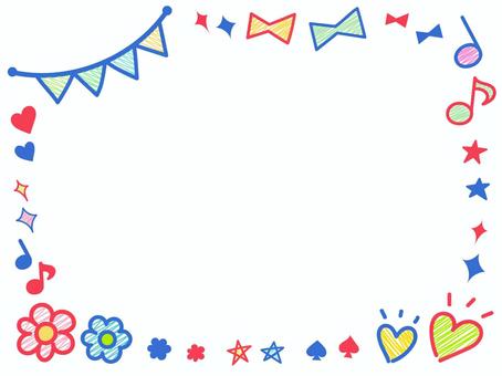 ポップなフレーム ポップなフレーム フレーム,枠,背景,カラフル,ポップ,壁紙,緑,青,ピンク,オレンジのイラスト素材