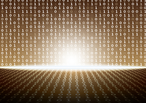 ゴールドのデジタル数字のサイバー空間 デジタル,サイバー,数字,マトリックス,空間,コンピューター,スタイリッシュ,光,ゴールド,背景のイラスト素材