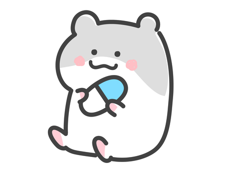 お薬を持ったハムスター ハムスター,薬,持つ,動物,ケア,カプセル,薬局,薬剤師,処方,薬剤のイラスト素材