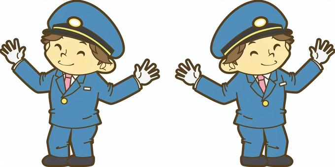 楽しそうな鉄道員 楽しそうな鉄道員 駅員,車掌,運転士,運転手,鉄道員,乗務員,鉄道,新幹線,路面電車,地下鉄のイラスト素材