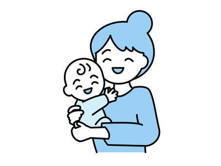 赤ちゃんと女性・お母さん06 人物,女性,お母さん,ママ,シングルマザー,妊婦,産婦,赤ちゃん,乳幼児,新生児のイラスト素材