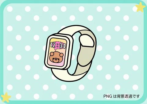 可愛い持ち物シリーズ【スマートウォッチ】 腕時計,スマートウォッチ,時間,ガジェット,時計のイラスト素材