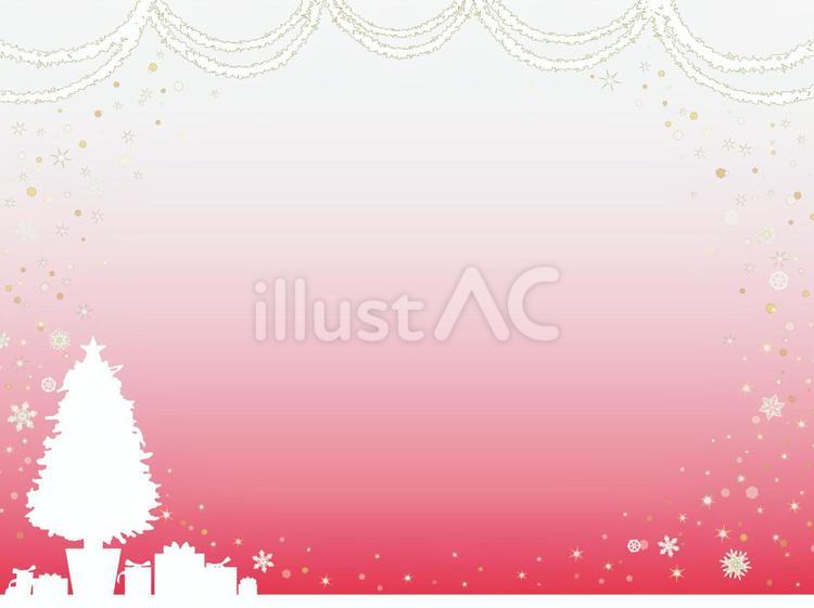 クリスマスのフレーム④赤背景 クリスマス,フレーム,ツリーのイラスト素材