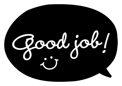 Good job 文字 goodjob,グッジョブ,good,job,メッセージ,文字,吹き出し,白黒,モノトーン,モノクロのイラスト素材