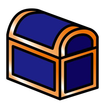 宝箱02_4c青 宝箱,宝石箱,チェスト,箱,イラスト,アイコン,カラーのイラスト素材