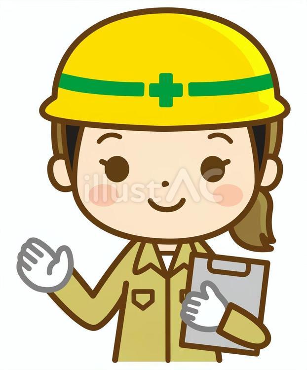 建設作業員の女性 建築士,建築,作業員のイラスト素材