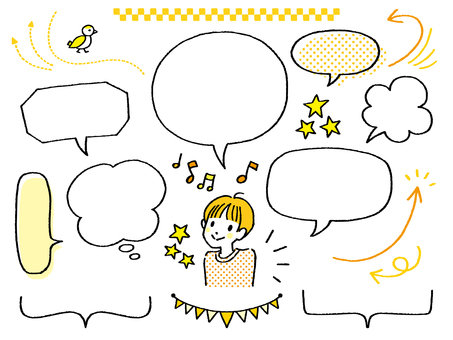 Illustration, Illustration, speech balloon, frame, lower bubble,
