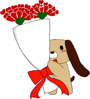 Dog that hands bouquet, , JPG, PNG and EPS