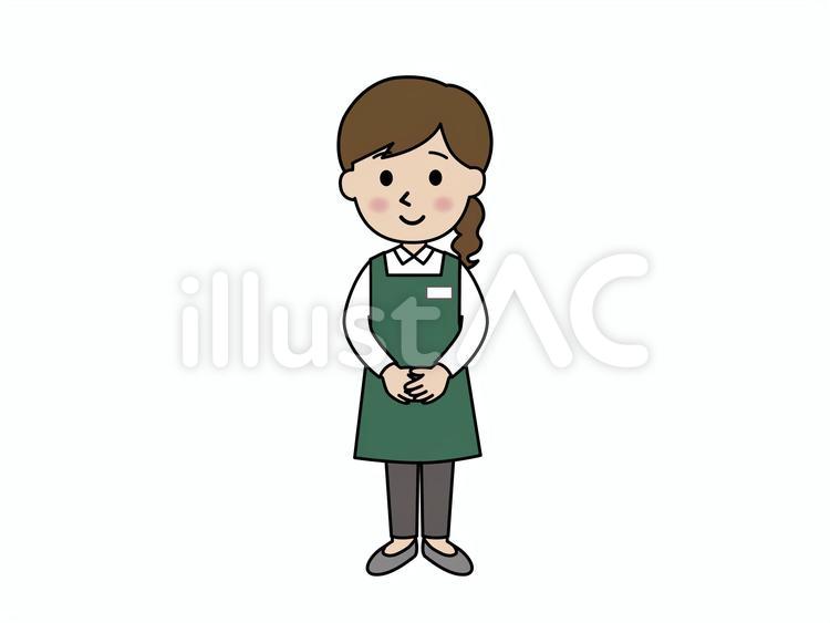 女性の店員さん01 店員,スーパー,女性のイラスト素材