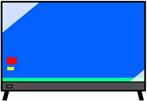 スマートテレビ 電化製品,黒物家電,テレビ,スマートテレビ,液晶テレビ,大画面,精密機械,青色,蛍光色,デフォルメのイラスト素材