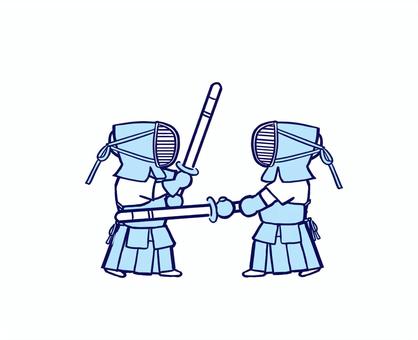 胴 剣道,技,胴,竹刀,面,垂れ,小手,剣士,試合のイラスト素材