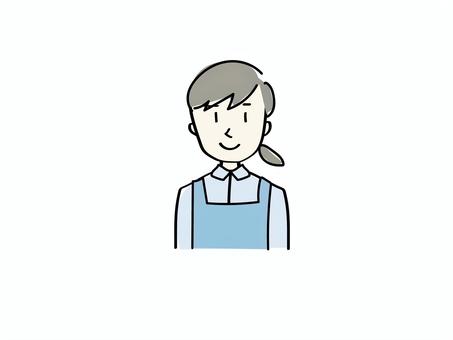 女性販売員 販売スタッフ,パート,アルバイト,販売員,エプロン,女性,上半身,手書き,イラスト,挿絵のイラスト素材