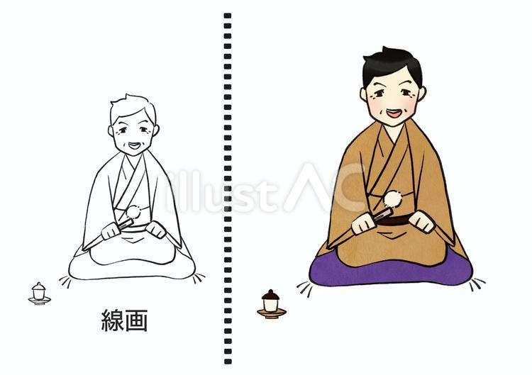 落語家 落語家,シンプル,着物のイラスト素材