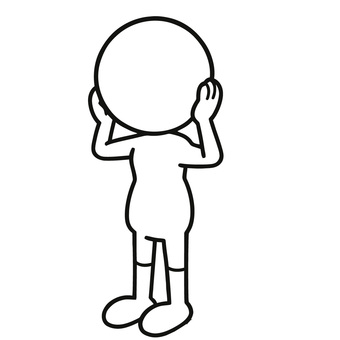 頭を抱える棒人間 棒人間,頭を抱える,悩み,不安,困惑,考える,後悔,焦り,絶望,ストレスのイラスト素材